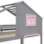 Lit simple superposé en gris. Comprend 2 tiroirs, une boîte de rangement, une tablette et une fenêtre. Bois massif. Pour les plus de 6 ans est livré avec du bois pour plus de stabilité. Des années et plus-1132914460