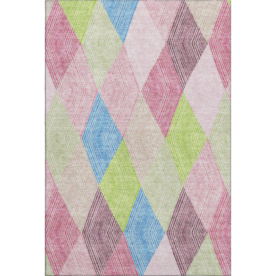 Premium Machine Washable Prisco Pink Rug