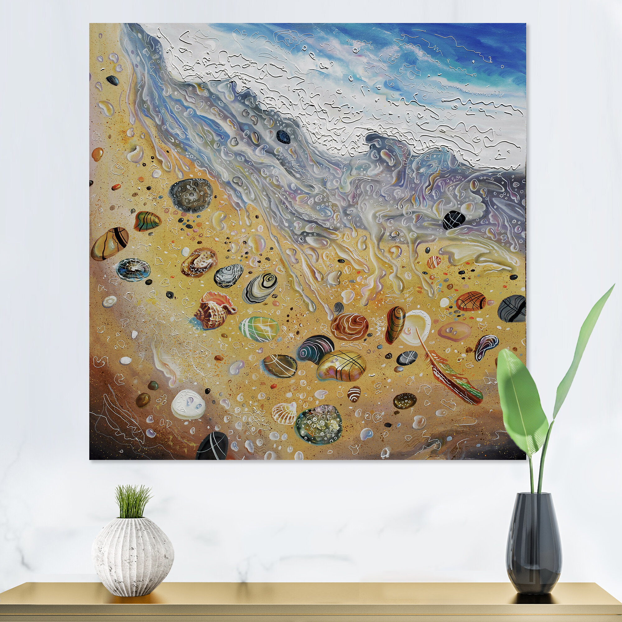 Ocean Bliss Indoor Outdoor Seashell Coastal Wall Art Set