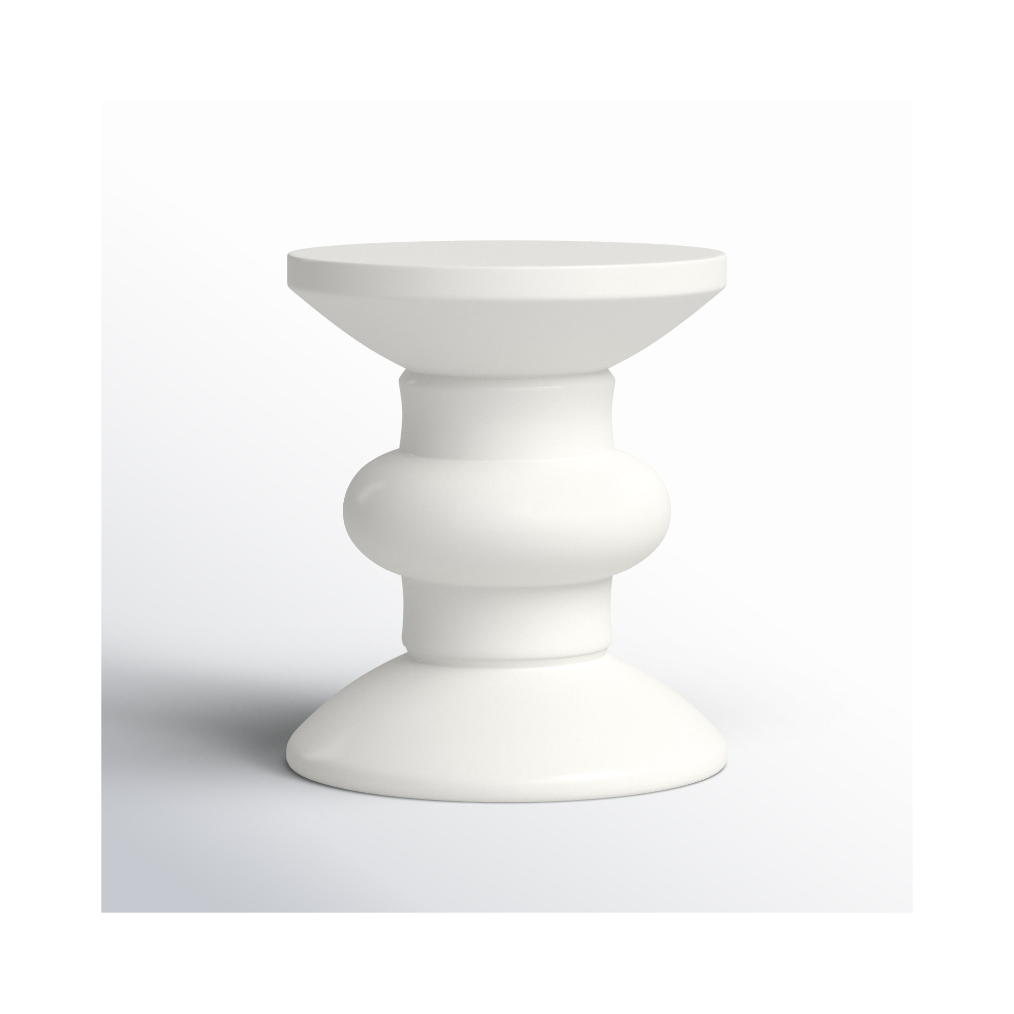Dali 15.35'' Concrete Outdoor Side Table, White