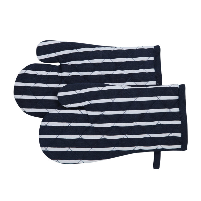Brambly Cottage Striped Oven Mitt(s) Only Set, Stripe Navy