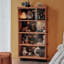 Vitrines en bois massif brun noisette