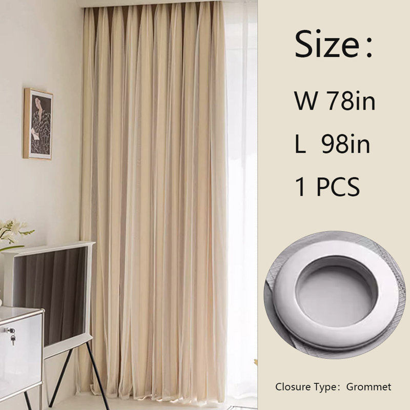 Dual-Layer Curtains For Living Room Dining Room, Bedroom, Balcony 1 Panel, 78" W  x 98" L