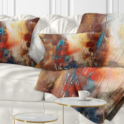 Brun artistique - coussin abstrait imprimé