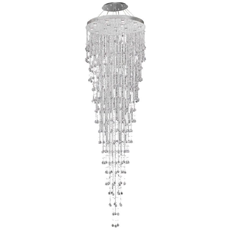 Plafonnier semi-encastré à 16 lumières de style lustre de 36 po Deidamia