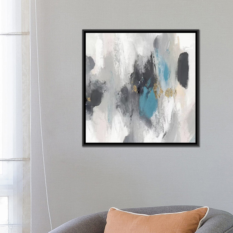 « gray days i », impression sur toile, H 18 po x l 18 po x P 1,5 po, Toile avec cadre noir