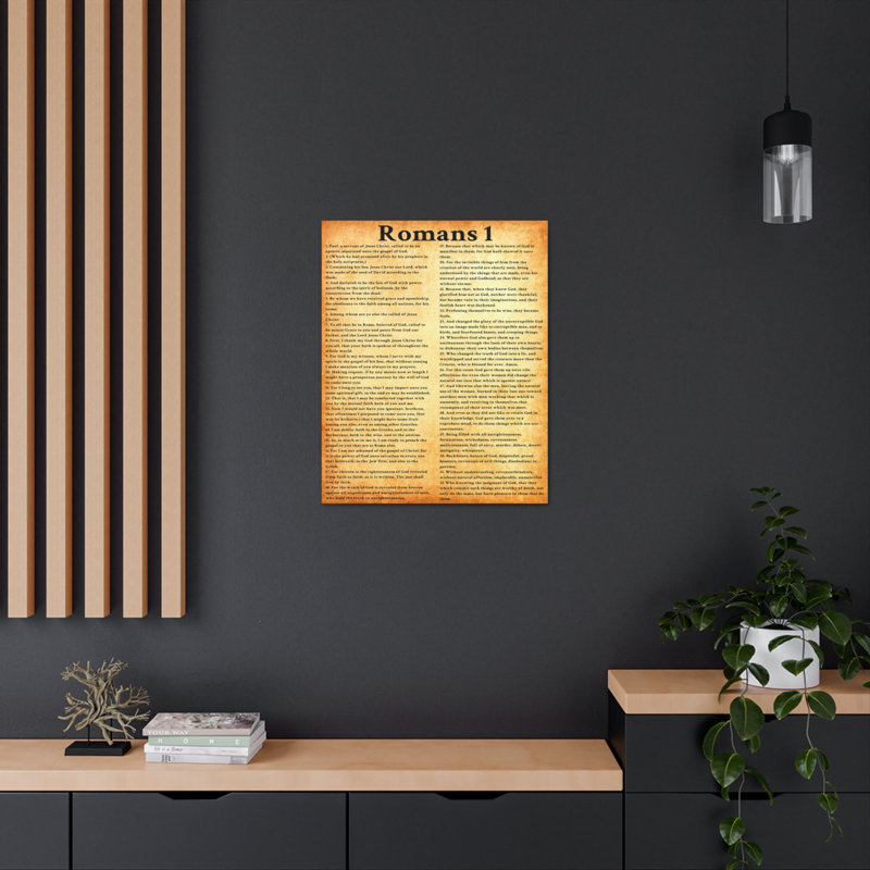 «Scripture Walls Romans», 1 bible, toile de la Bible, art mural chrétien prêt à être accroché sans cadre, H 11 po x l 14 po