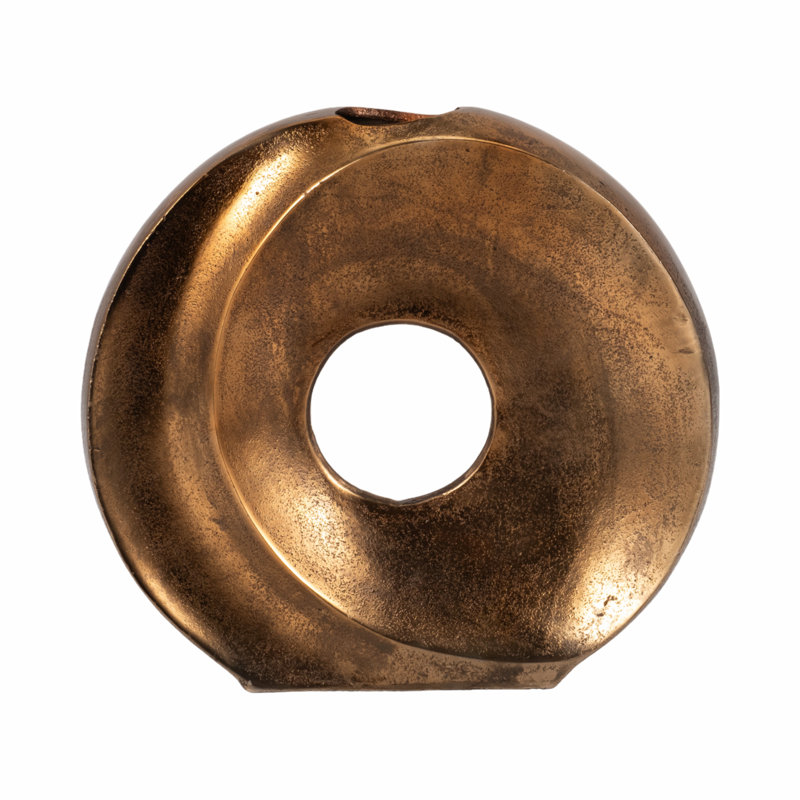 Ivy Bronx bronze Belvine, vase en métal, H 11 po x l 12 po x P 3 po