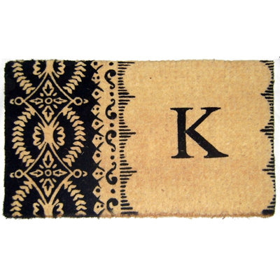 Paillasson d’extérieur antidérapant à monogramme Balmer Heirloom