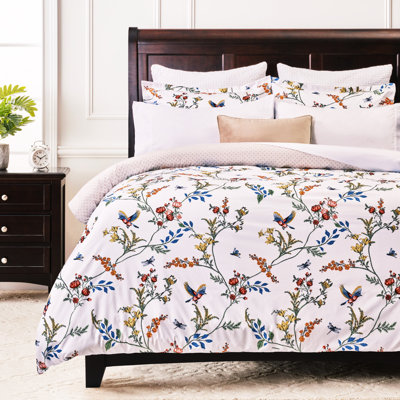 Chanasya Dragon Fly Double Brushed Reversible Microfiber Duvet Cover Set