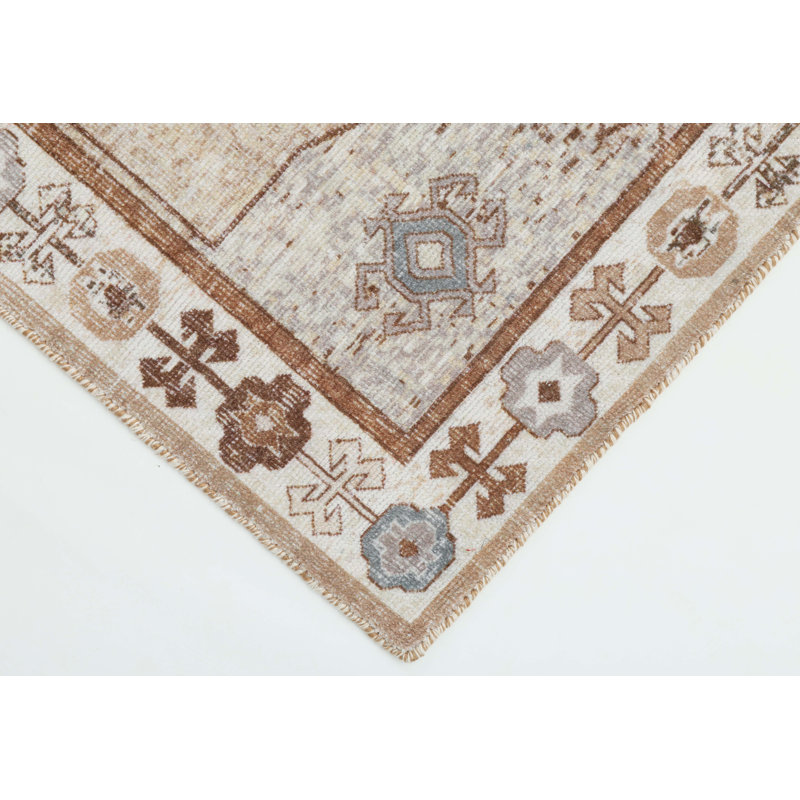 Tapis d'intérieur en laine touffeté à la main Toprak, 7 pi 9 po x 9 pi 9 po