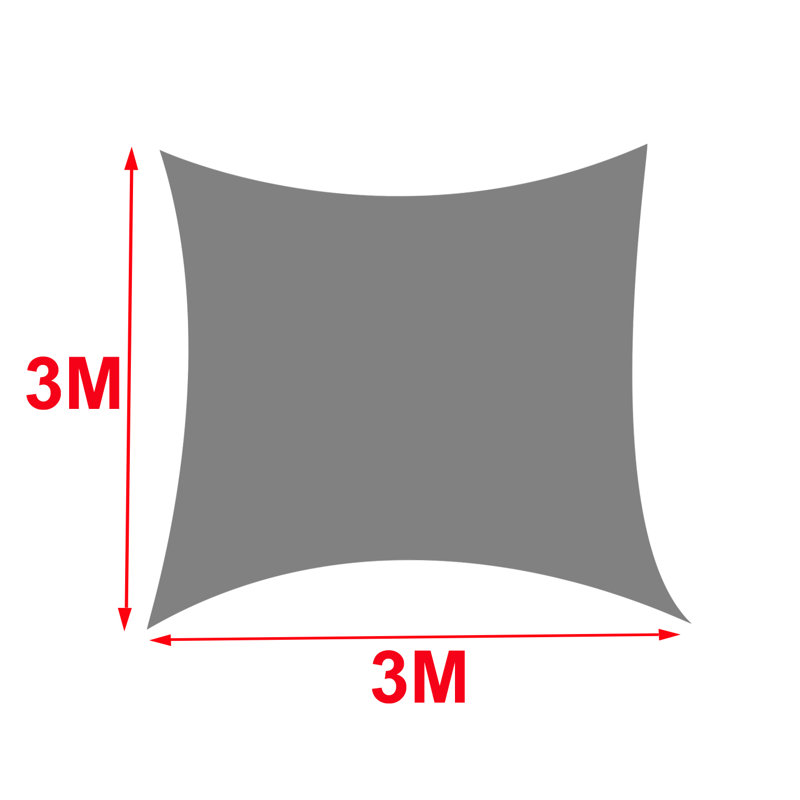 Duey 3m x 3m Square Shade Sail, Cream