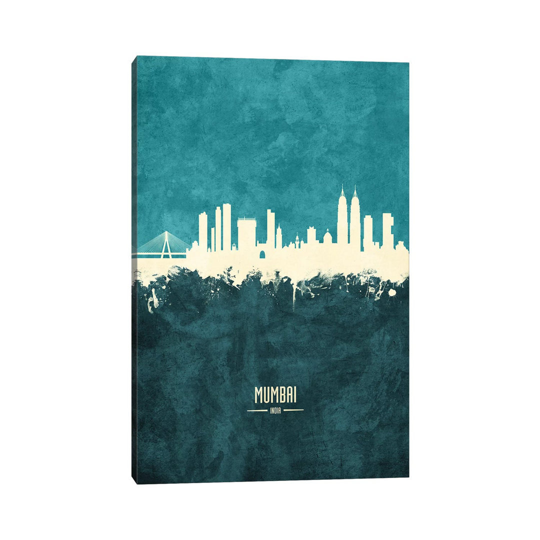 Mumbai Skyline India Bombay by Michael Tompsett - Wrapped Canvas Print