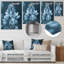 Flocon de neige blanc gris, sérénade, Bonnets bleus - Blue Bonnets, art mural-802120915-802120924