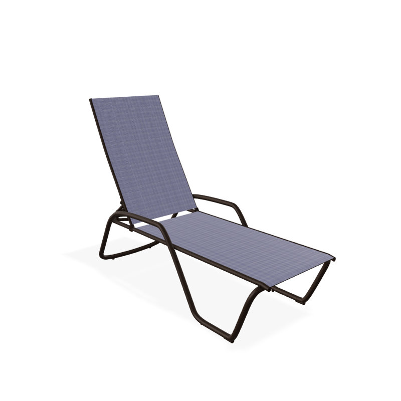 Outdoor Rust-Resistant Metal Chaise Lounge, Textured Kona, Breeze