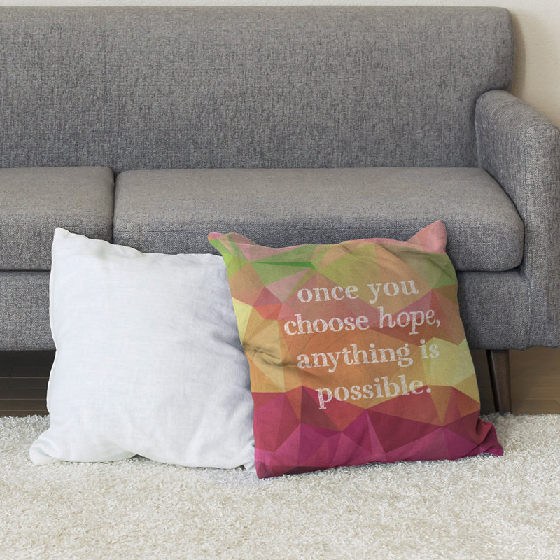 Coussin de sol pierres précieuses choisissez Hope, H 28 po x l 28 po, Pyrite arc-en-ciel