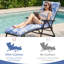 Coussin de dossier de chaise longue d'extérieur 5 po avec appui-tête et attaches-776243226