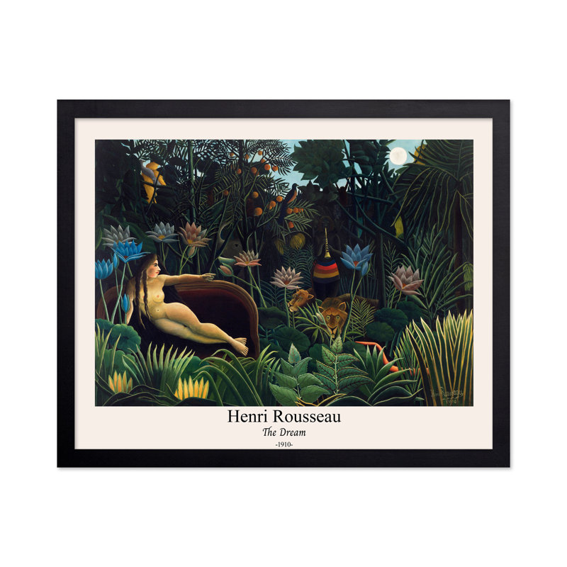 Henri Rousseau - The Dream No1, Cadre noir, Affiche, H 12 po x l 16 po