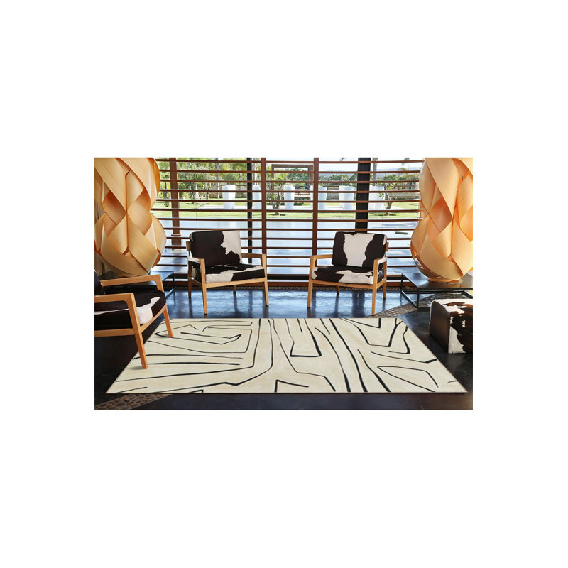 Tapis décoratif rayé à motif de peinture lavable, Tapis de couloir 3 pi 3 po x 6 pi 7 po
