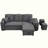 Sleeper Sectional Sofa Bed with Side Shelf and 2 Stools-2070167805