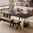Black Rectangular Solid Wood + Acrylic desk-1966892392