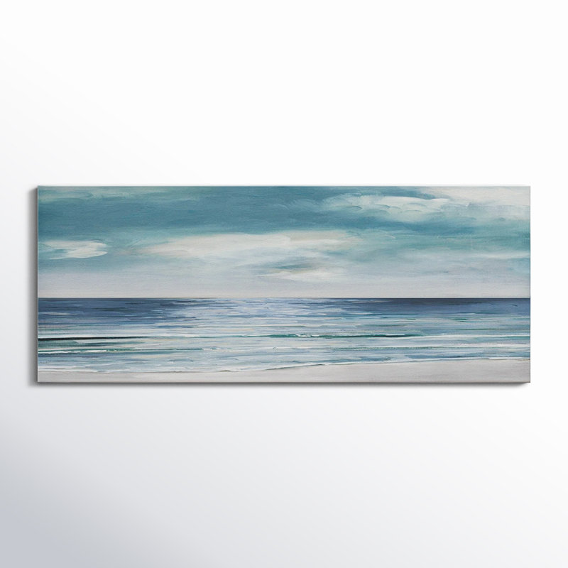 «Blue Silver Shore» sur toile, H 24 po x l 60 po x P 1,5 po