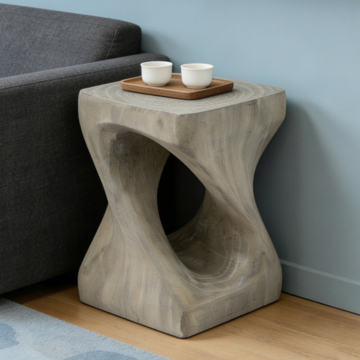 Wood-like texture Side Table, Natural