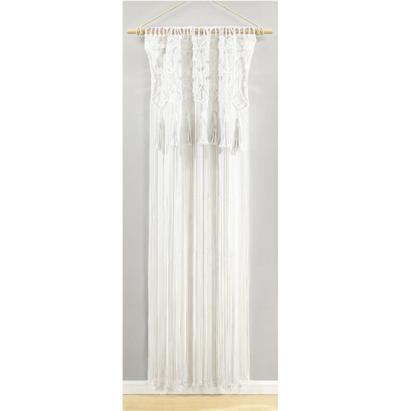 Cotton Sheer Curtain Single Panel, White