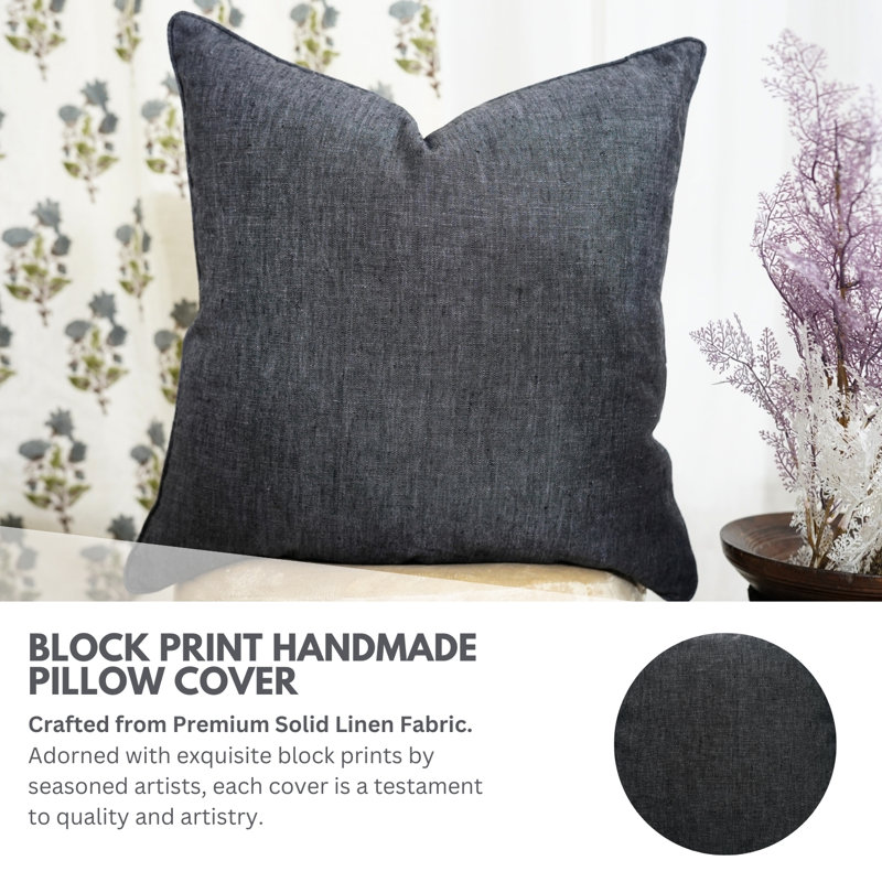 Housse de coussin 14 po x 14 po Fab Divine - Élégante et durable, gris, H 16 po x l 16 po