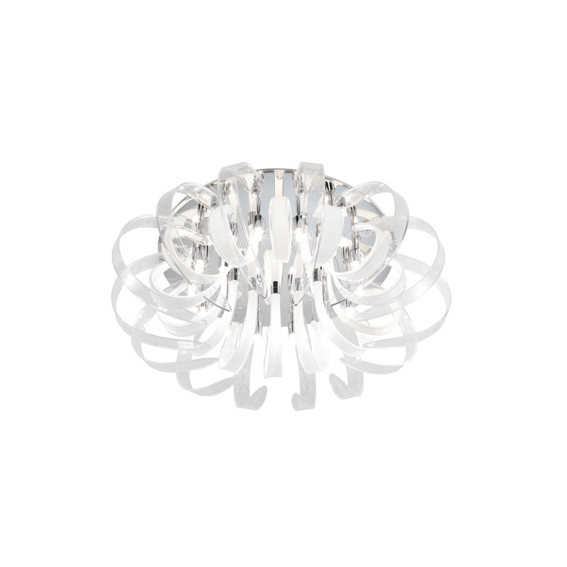 Willett Acrylic Flush Mount, White and amber