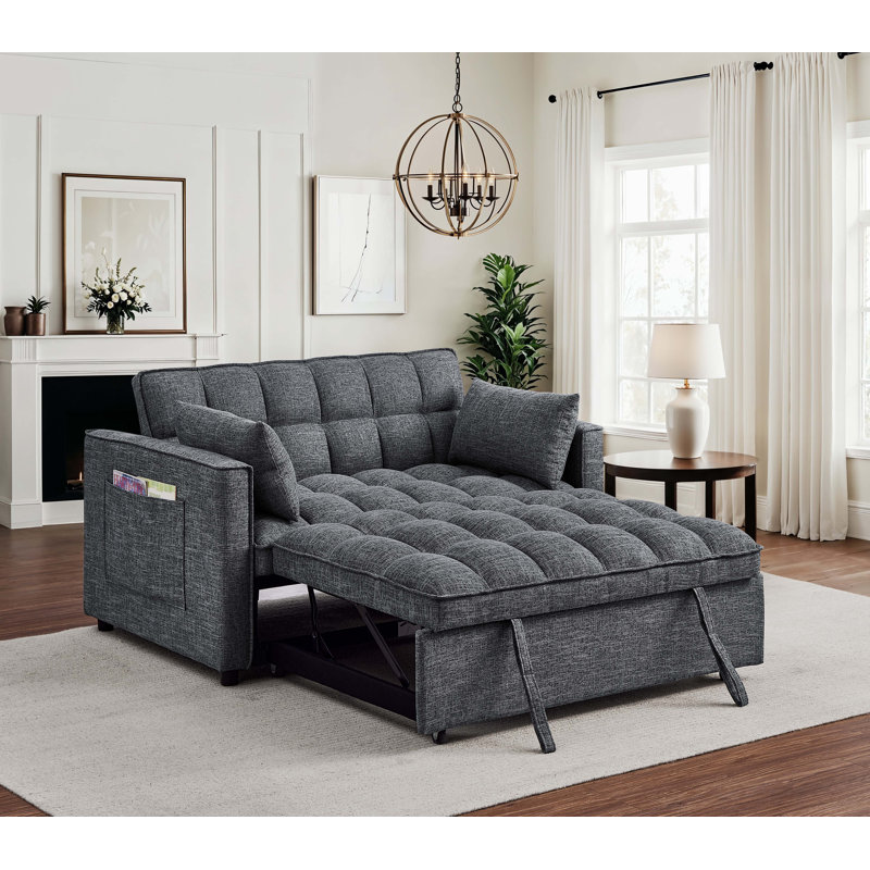 Sienna Tufted Convertible Sleeper Sofa, 31.1" H x 53" W x 34" D