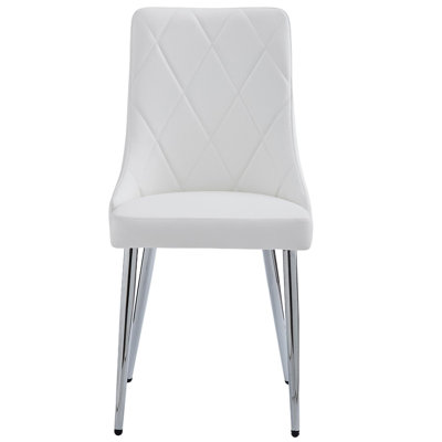 Ensemble de 2 chaises de salle à manger Ninfa en blanc et chrome