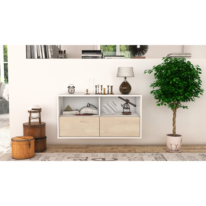 Strombury Unfinished Floating TV Stand, Wheat