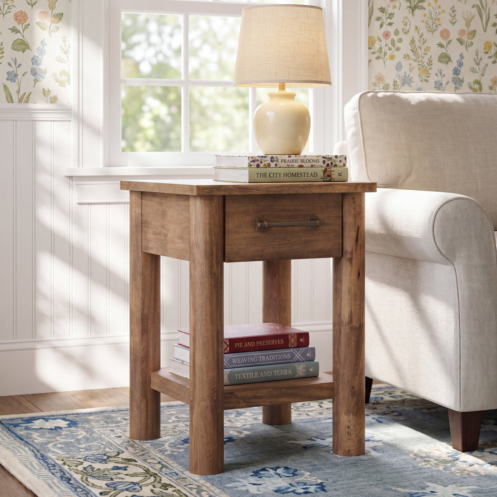 Quinn End Table With Storage, 25.5" H x 17.75" W x 17.75" D