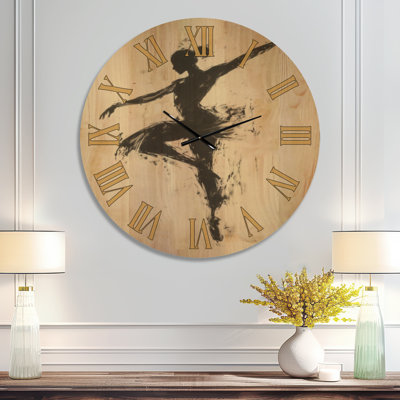 Ink Ballerina - Modern Wooden Wall Clock