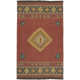 Mystica Handwoven Wool Dark Red/Navy/Wheat Rug