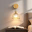 Battery Operated Armed Wall Sconce With Tulip Glass Shade, Remote Control Sconces