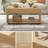 2-in-1 Lift-top Rattan Coffee Table With Wheels, Hidden Compartment And Large Storage Shelf