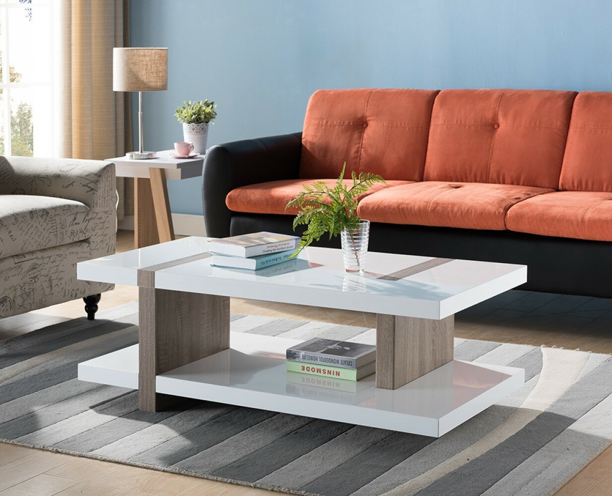 Karah coffee table with outlet storage wrought studio