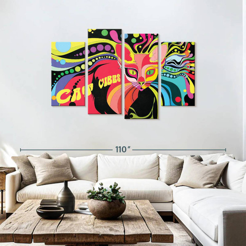 Brampt Psychedelic Cat Vibes, 48" H x 75" W