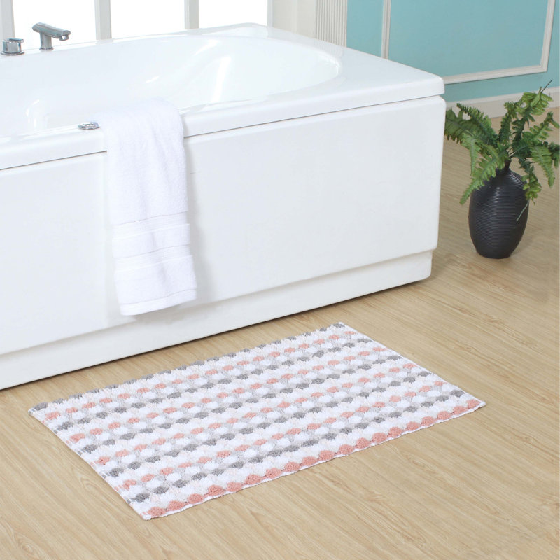 Macek 100% Cotton Bathroom Rug, Non Slip & Water Absorbent Soft Shaggy Mat, Orange, 20"W x 32"L