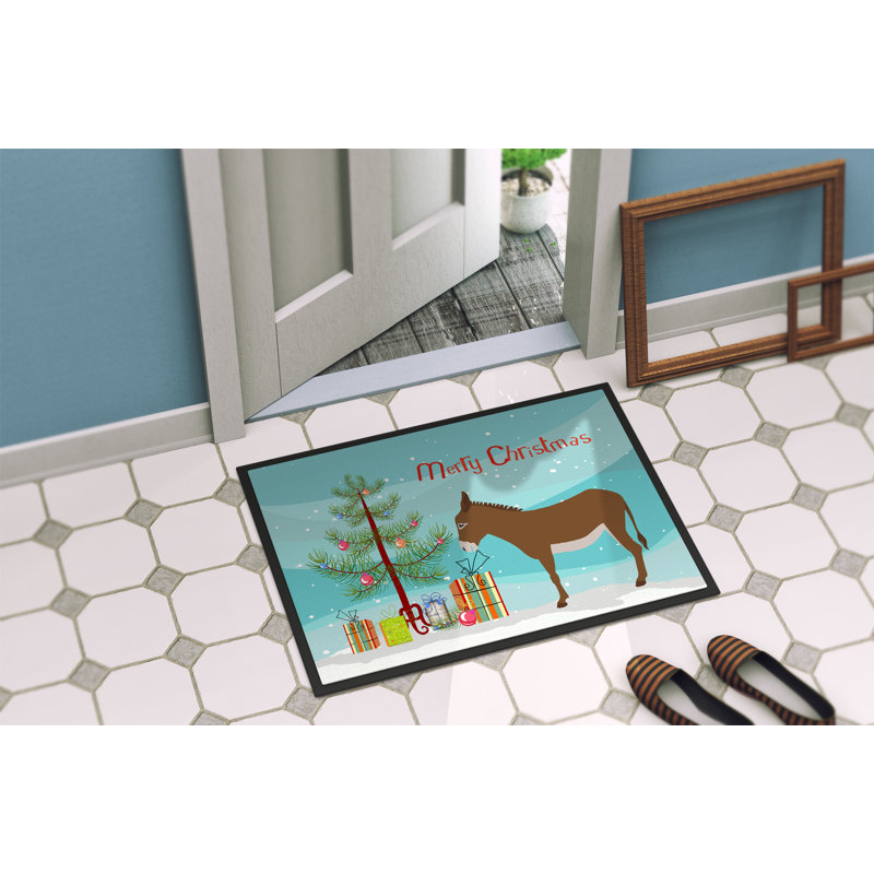 Marisol Non-Slip Christmas Outdoor Doormat, Rectangle 1'6 x 2'3"