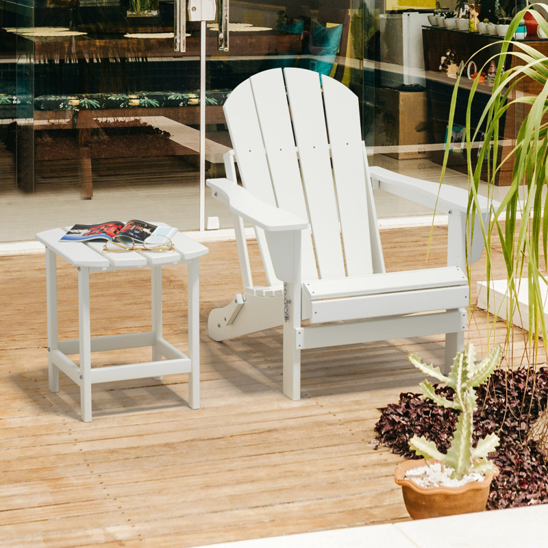 Table d'appoint en plastique Ambrie, Blanc