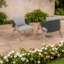 Chaises de patio confort rembourrées, ensemble d'extérieur moderne en rotin de métal