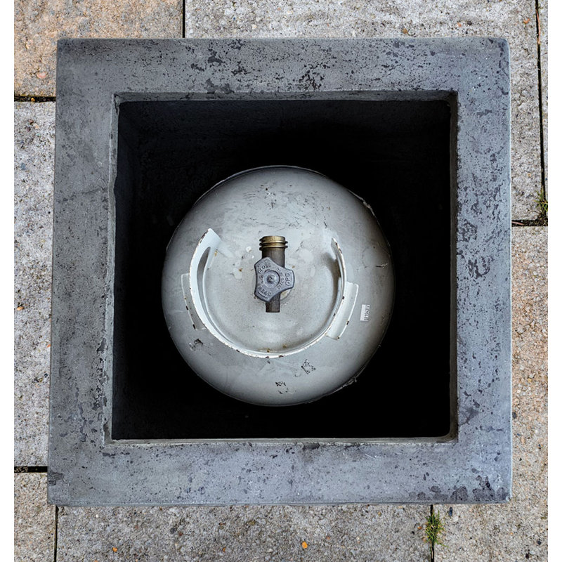 Gray Concrete Square Propane Tank Cover