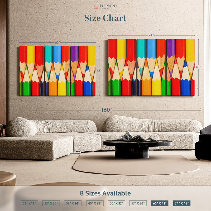 «Crayons de couleur pour dessiner» sur, H 48 po x l 74 po