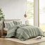 Housse de couette 3 pièces pour lit en coton rayé avec fermeture à boutons