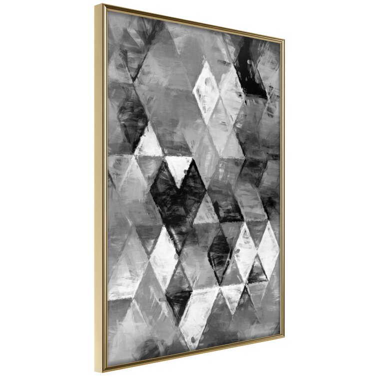 Bless International Abstract Diamonds Framed On Paper Painting 