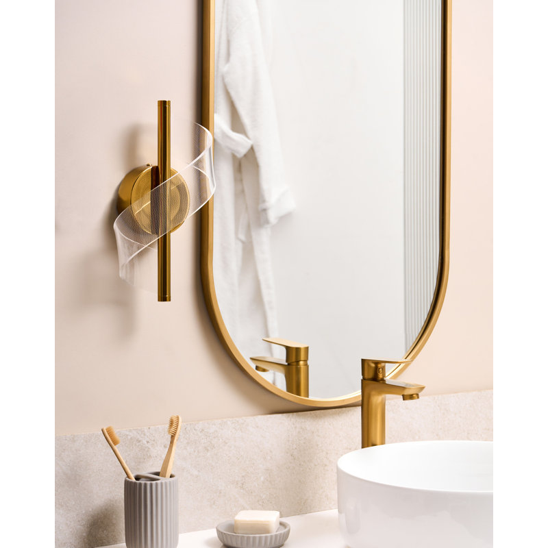 Iron LED Armed Sconce, Gold