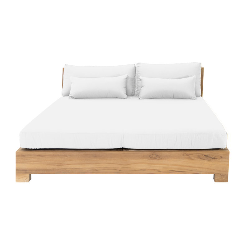 Monterey Teak Outdoor Daybed Lounger, White